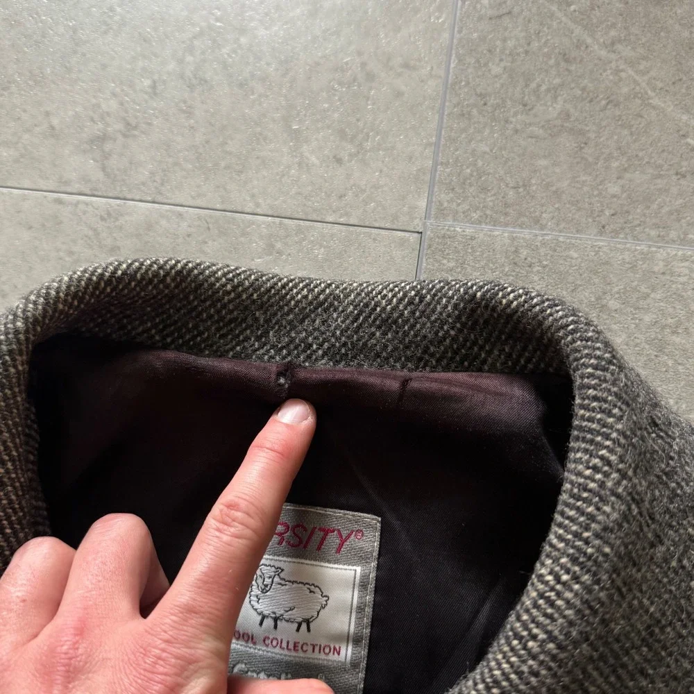 Catalina Varsity Wool Jacket 44 Grey Vintage Salt and Pepper Bomber USA Made - Picture 3 of 6